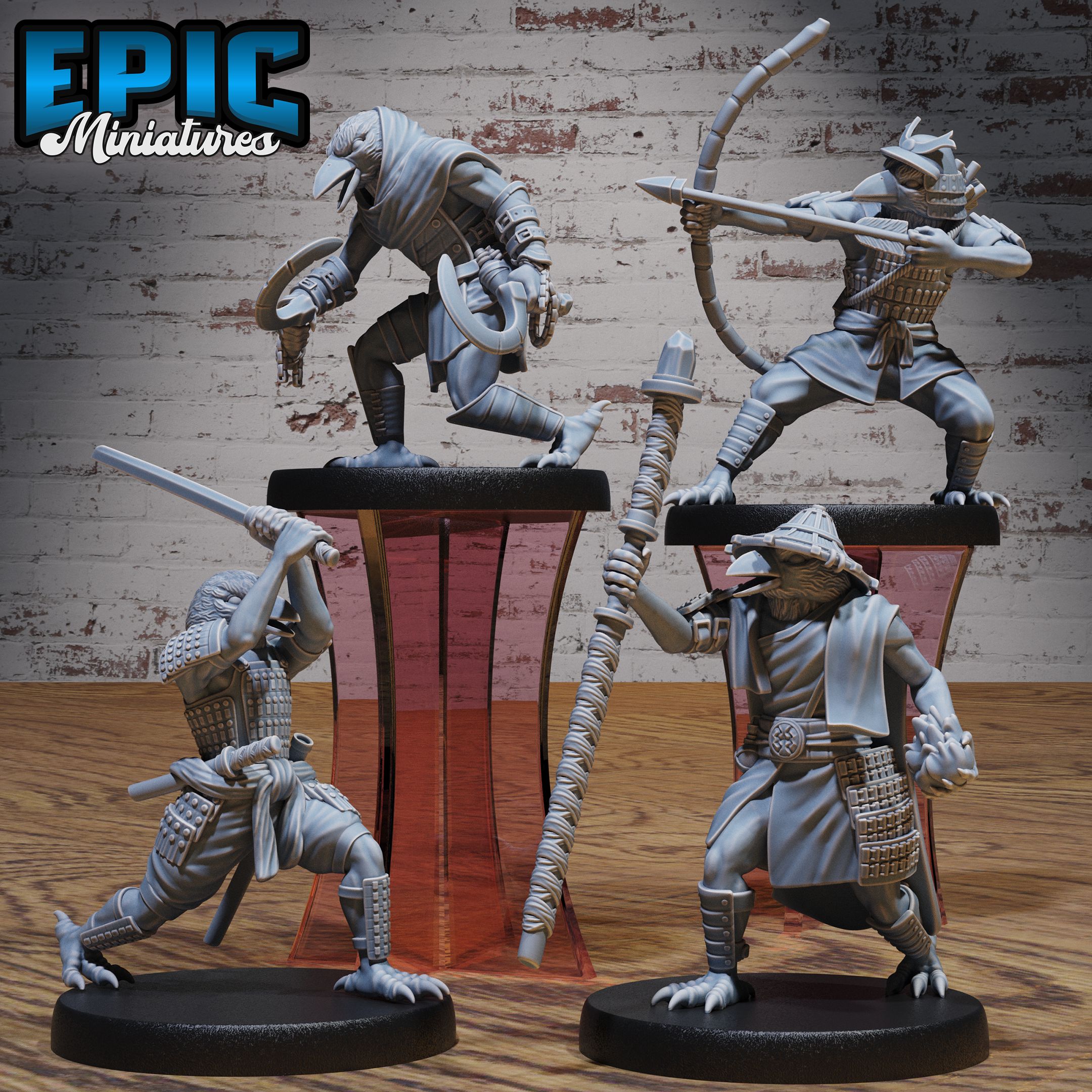 Kenku Bird Tribe Set A / Avian Humanoid / Crow Folk Fighter / Birdfolk Warrior / Raven Creature / Wild Forest Animal Beast / Vagabond Encounter